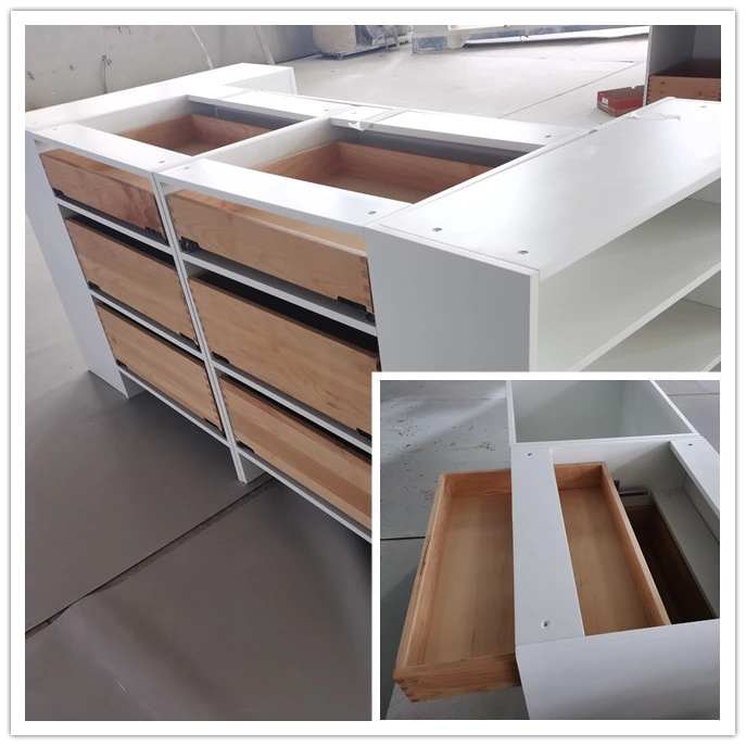 Modern Style Furniture High-Quality Gloss Lacquer Solid Wooden Kitchen Cabinet Counter with Door