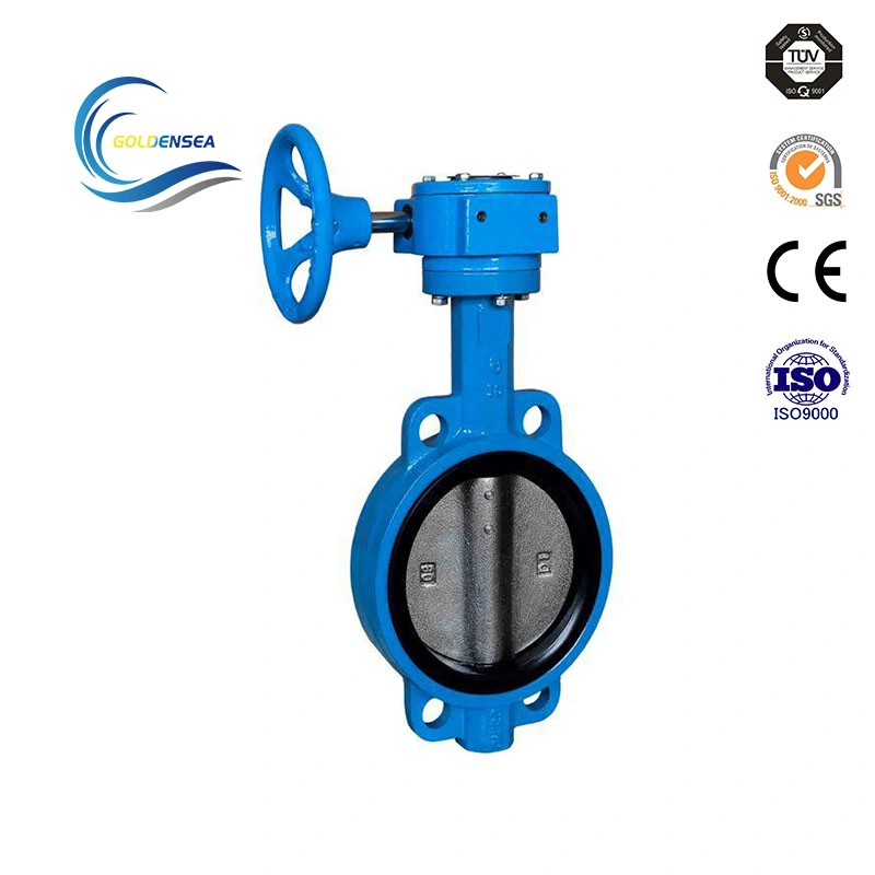 Pn10 DN150 Ductile Iron Pneumatic PTFE Wafer DIN Butterfly Valve