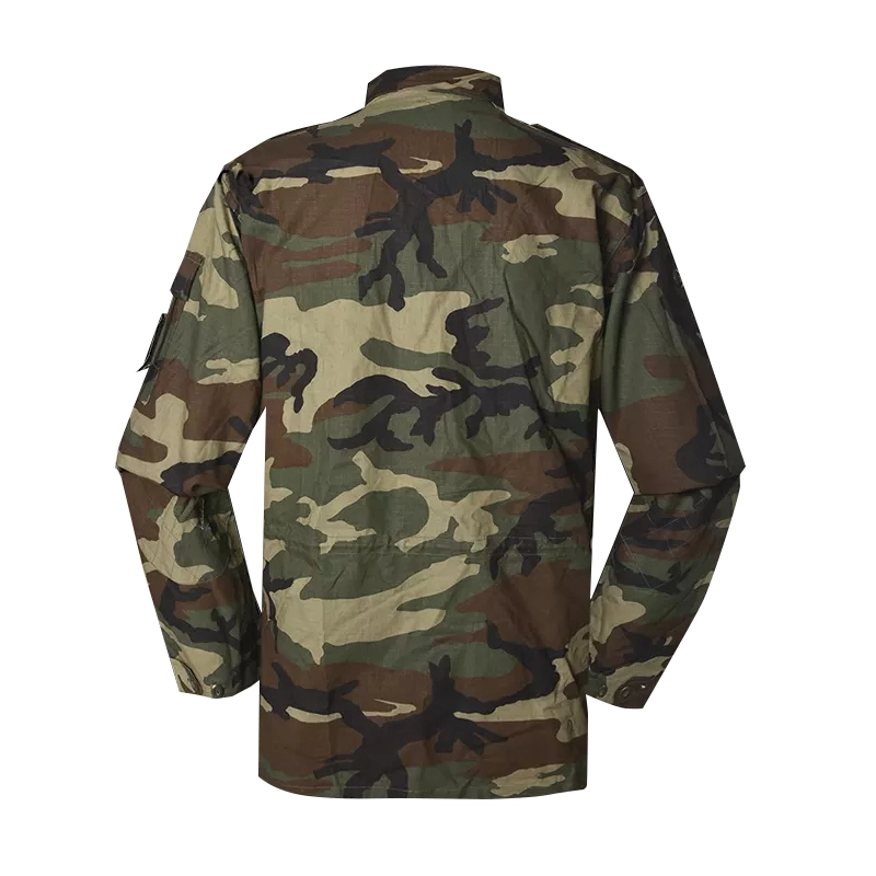 Woodland Jungle Camouflage Pattern F1 Combat Jacket for Tactical Soldier Fabric 65% Polyester 35% Cotton 220GSM