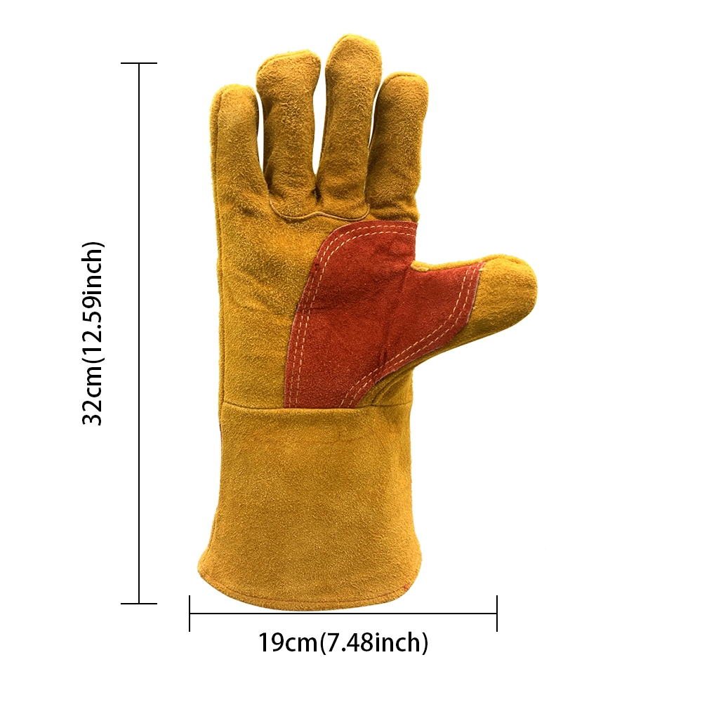 Industrial/Anti Heat/Fire/Resistant Cow Split Leather Safety Guantes De Trabajo Welding Gloves