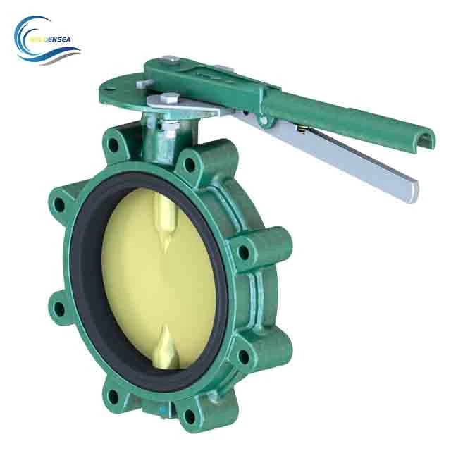 Factory Custom Pn1.0MPa-1.6MPa Nominal Pressure PTFE PFA FEP Seated Lug Type Resilient Butterfly Valve