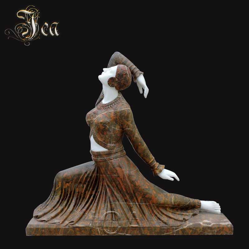 Best Quality Life Size Colorful Marble Dancing Girl Statue for Outdoor Decoration