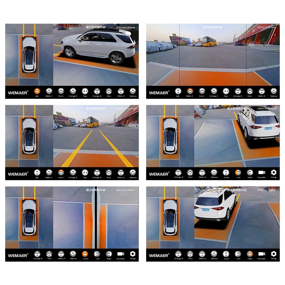 360 Degree Seamless Full Panoramic Birdview Monitoring Driving Assistant System