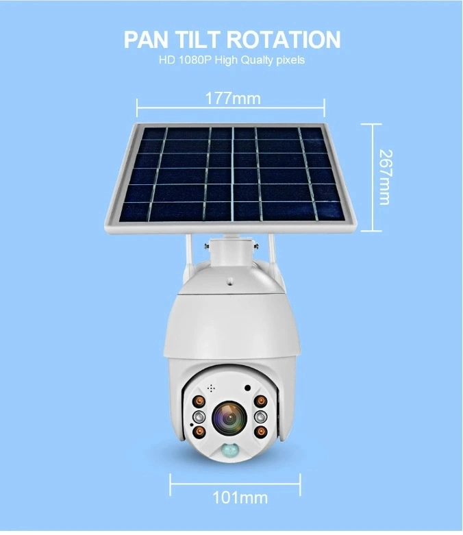 4G Solar Powered Wireless Security Camera Supports 64GB Memory Storage