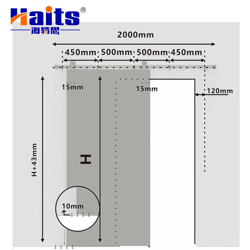 Barn Sliding Door Hardware T Shape Track System Door Hardware