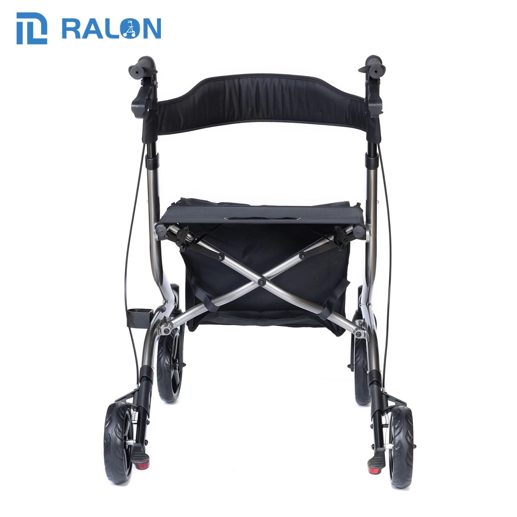 Wholesale/Supplier Hot Sales 8 Inch PVC Wheels Adjustable Aluminum Shopping Rollator with Seat