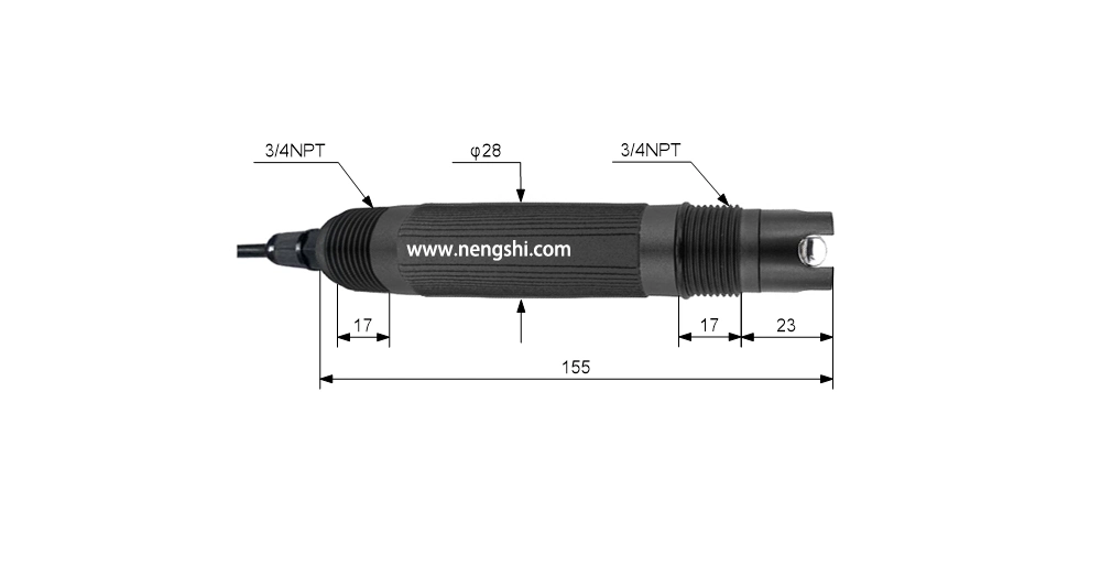 OEM Manual Online Industrial Plastic pH Sensor Electrode Probe for pH Meter