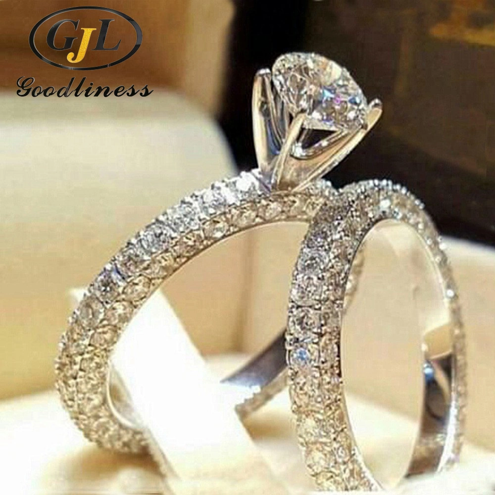 Anéis de ajuste de 8 setas e zircão de diamante para Anéis de casamento e engate
