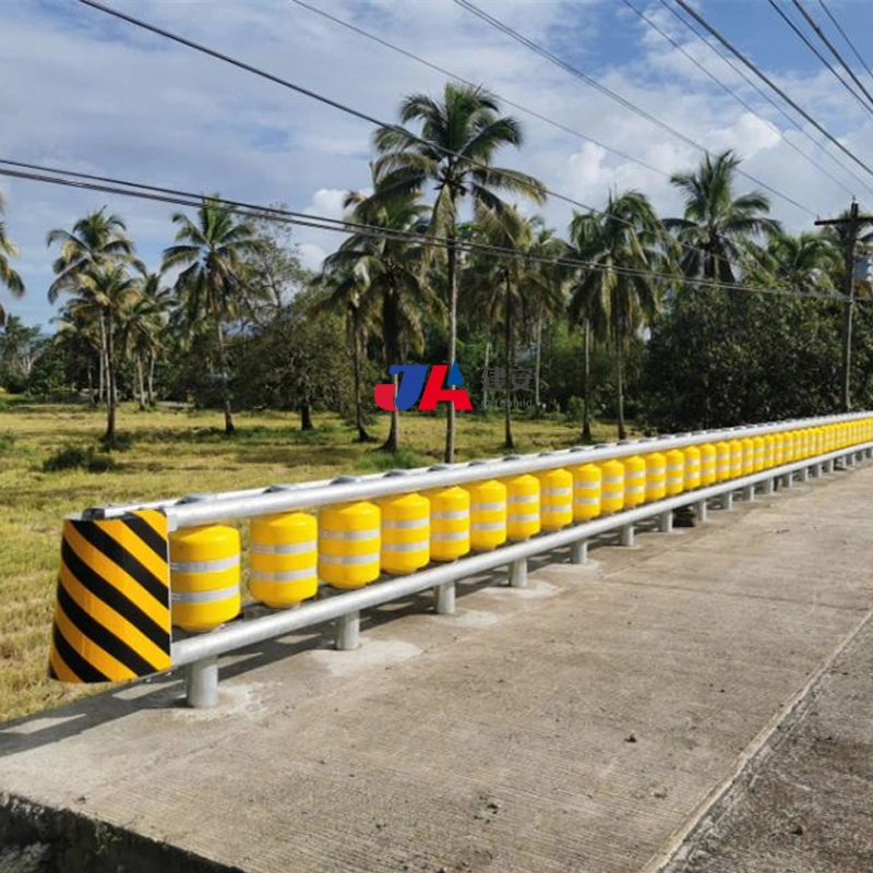 Roadway Safety Roller Crash Barrier CE Standard Rolling Guardrail EVA Anti Climb Roller Barrier