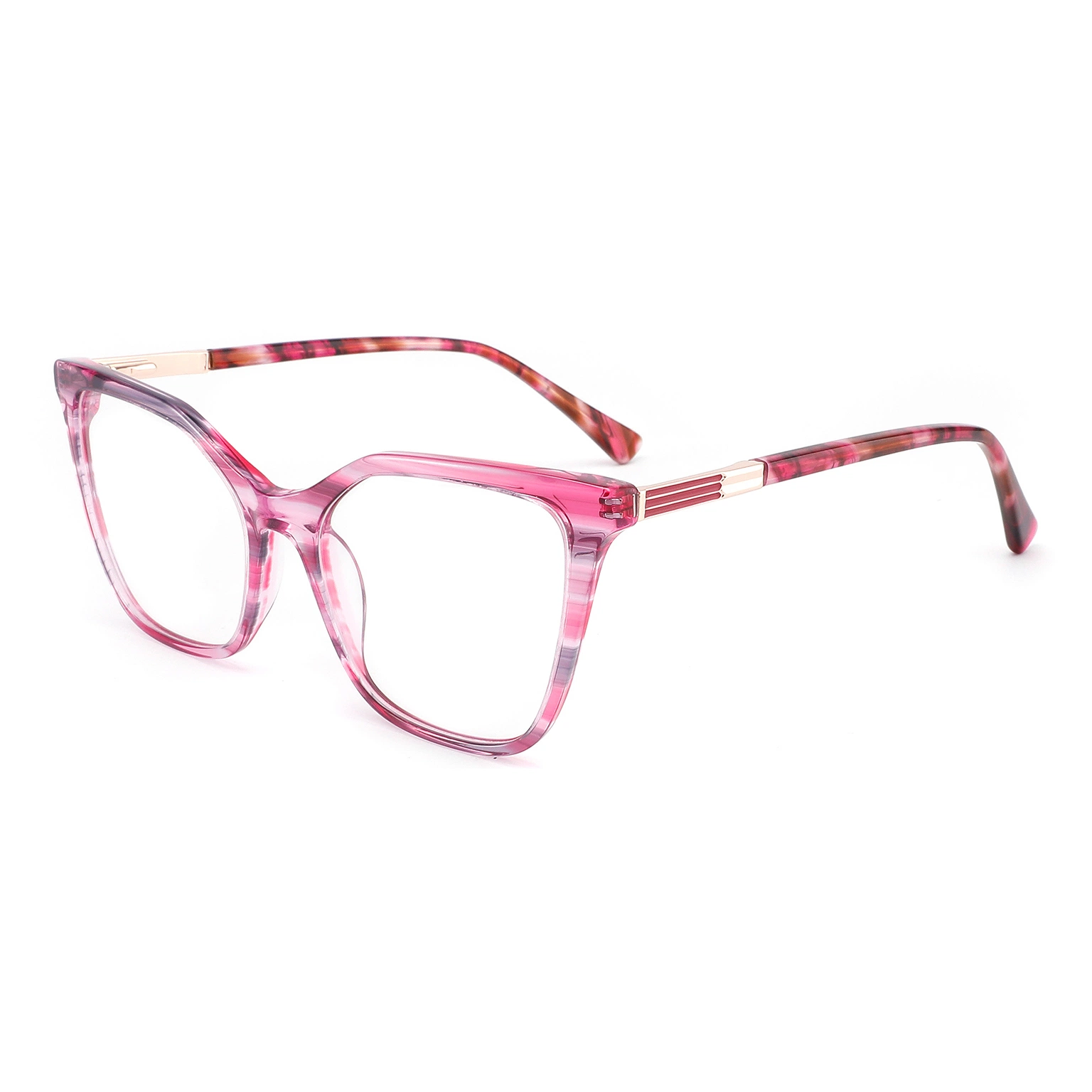 Neueste Modell Acatate Schildkröte Muster Klassische Mode Retro Brillen Frauen Erste Optische Metallacetat-Frames