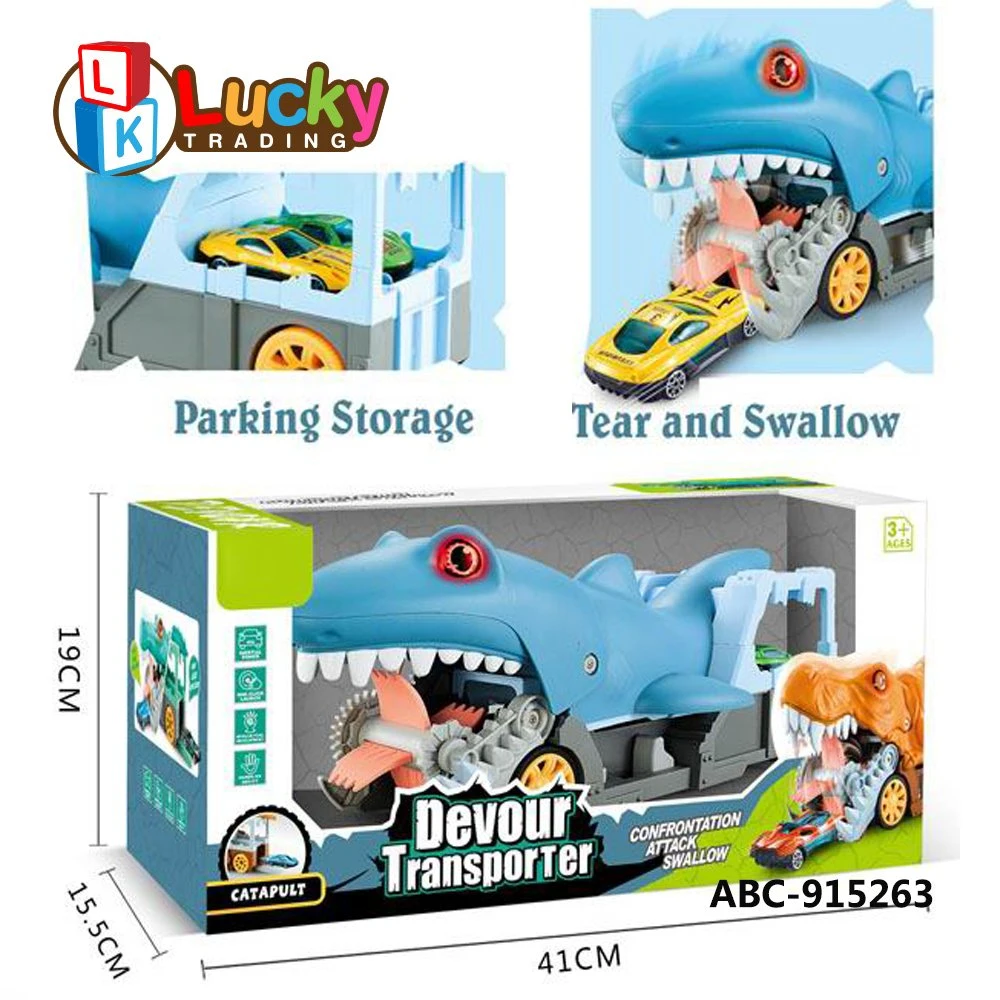 Coche de juguete Shark Chomp Transporter &amp; 1: 64 Coche Escala