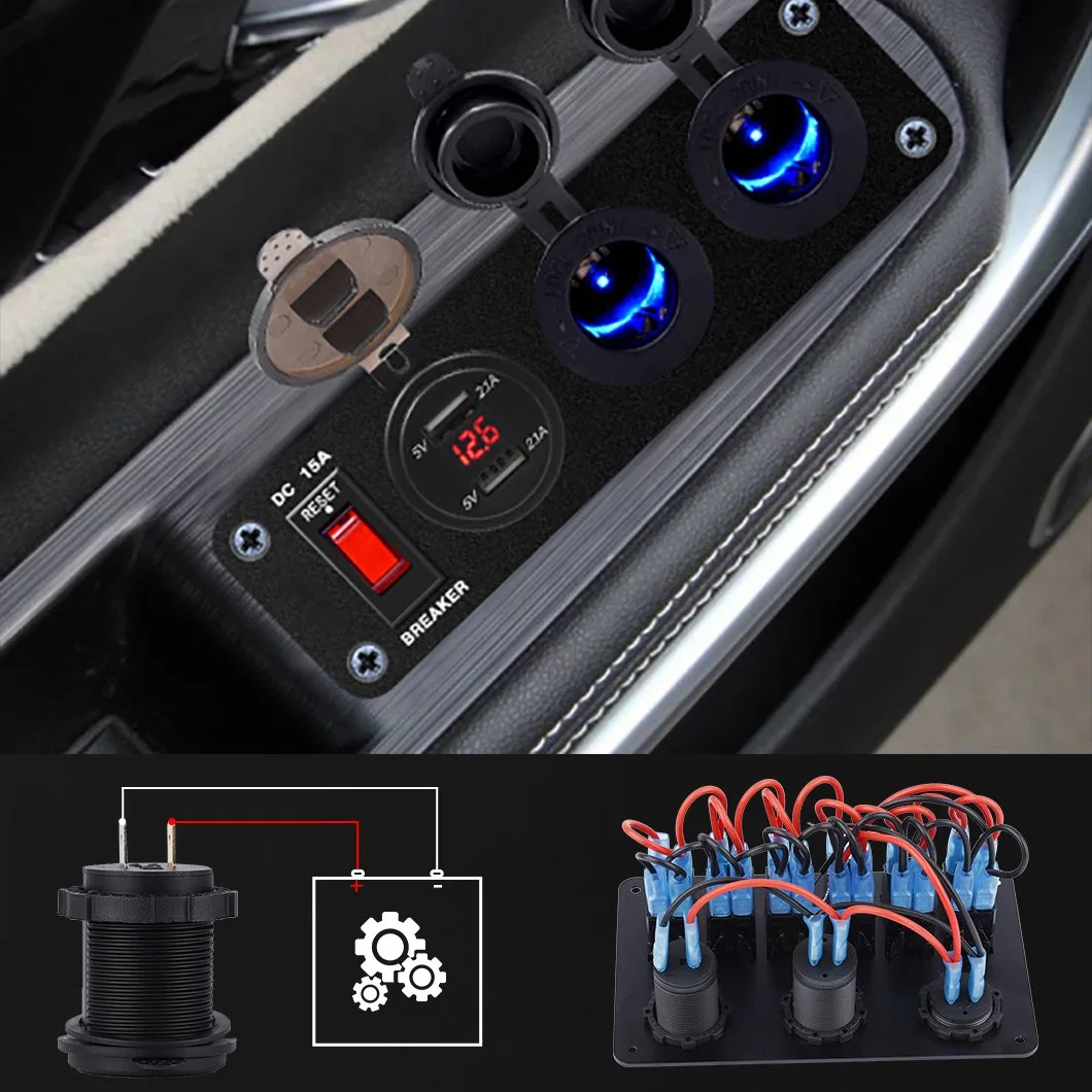 12V/24V Dual Port Outlet 18W QC3,0 Port &amp; 20W Pd USB Car Ladebuchse