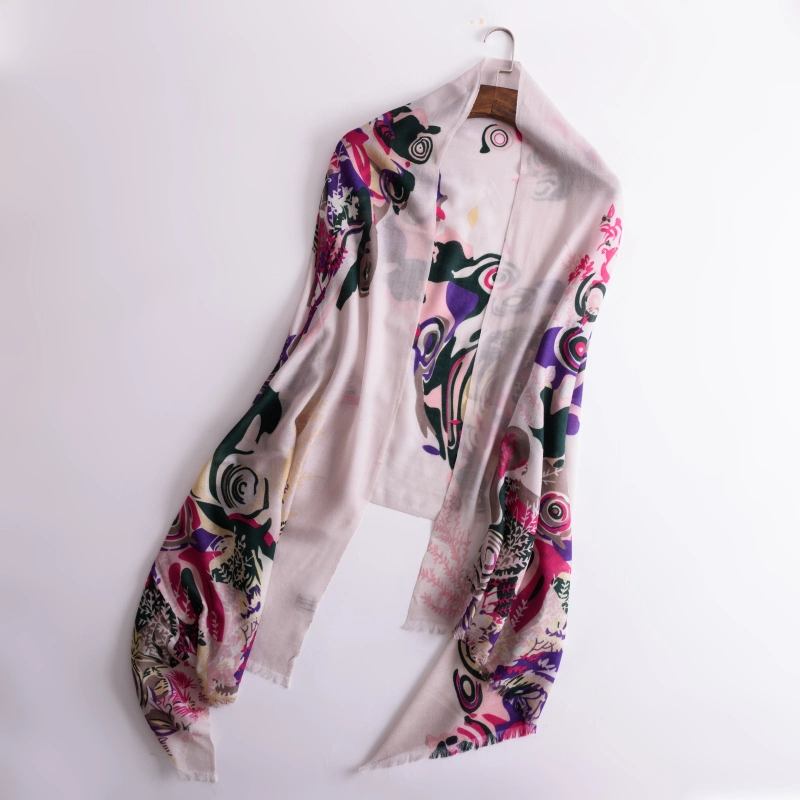 European Style Fashion Classical Printing Pashmina Wool Shawl