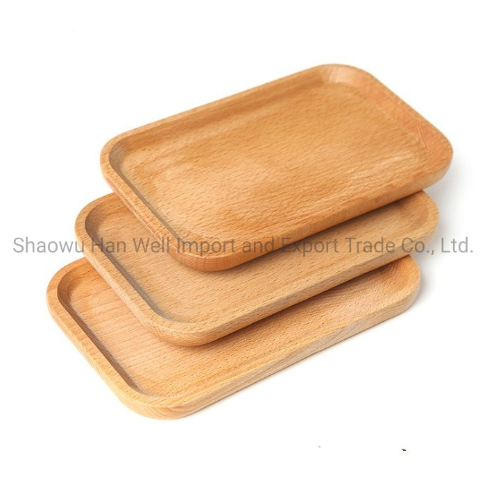 Round Customizable Natural Acacia Dinner Tray for Party