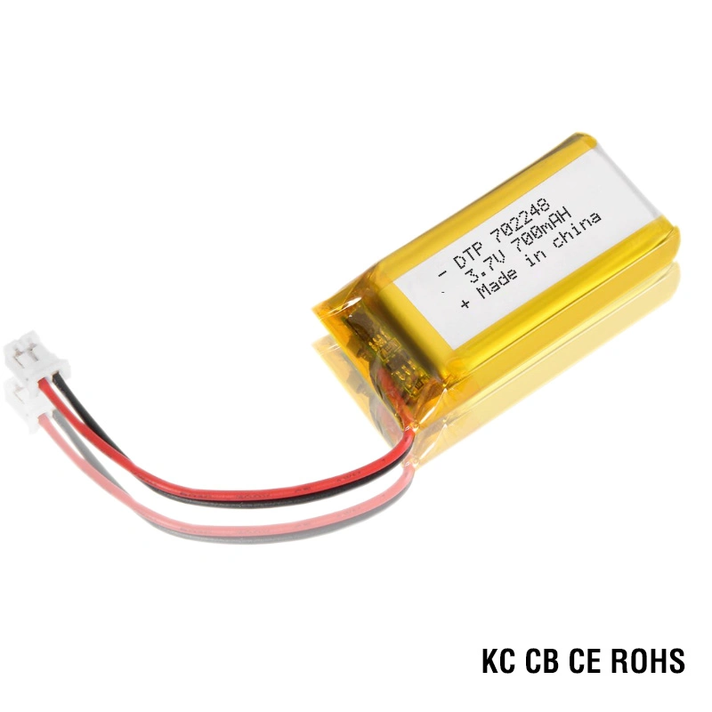 IEC62133 CB Kc RoHS Approved 702248 700mAh 3.7V Rechargeable Li Polymer Battery for LED Light