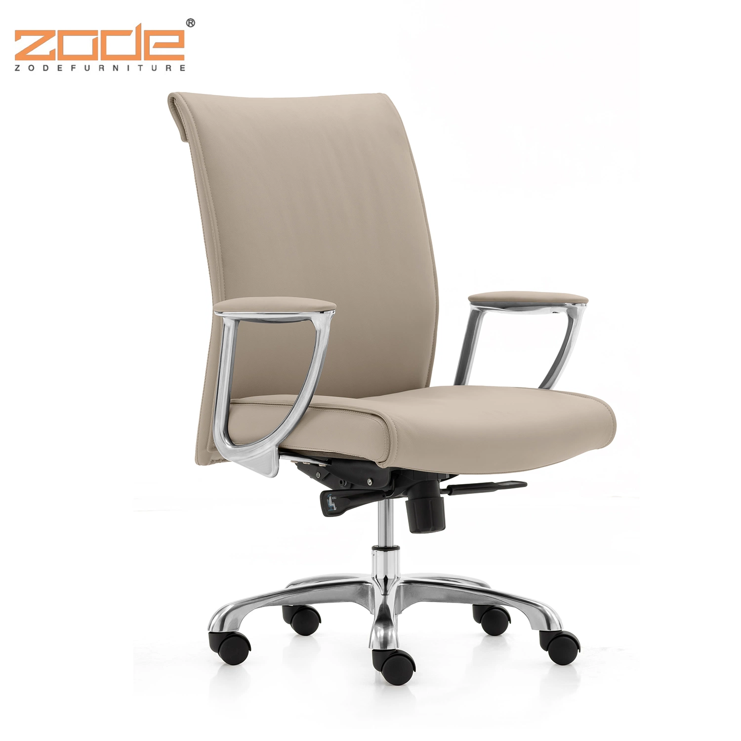 Zode Modern Home/Living Room/Office Furniture Metal Stainless Steel Tubular Frame Leather Working Armrest Visitor Office Chair