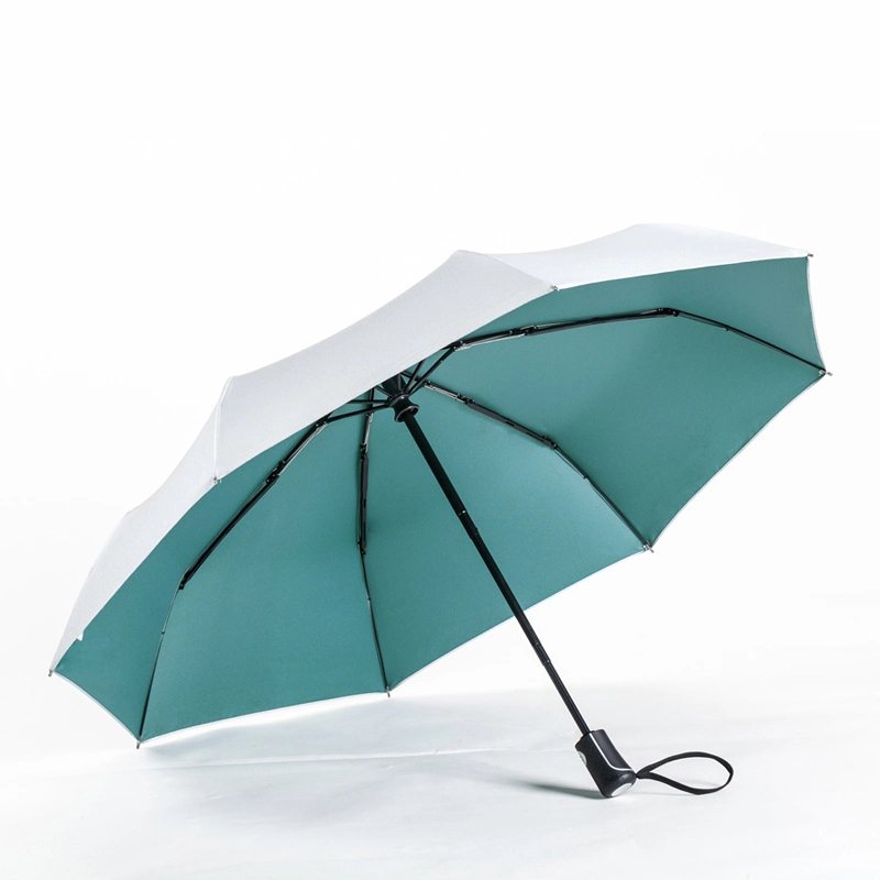 Silver Coating Black/Green/Pink/White Promotional Rainproof Uvproof Protection Three Fold Sun UV Umbrella