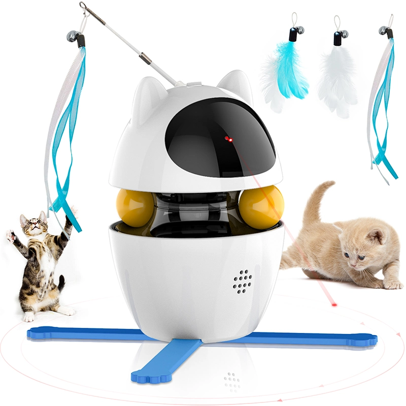 2023 Amazon Hot Sale Cat Laser Toy Interactive Cat 4-in-1 Electric Indoor Pet Toy with Feather