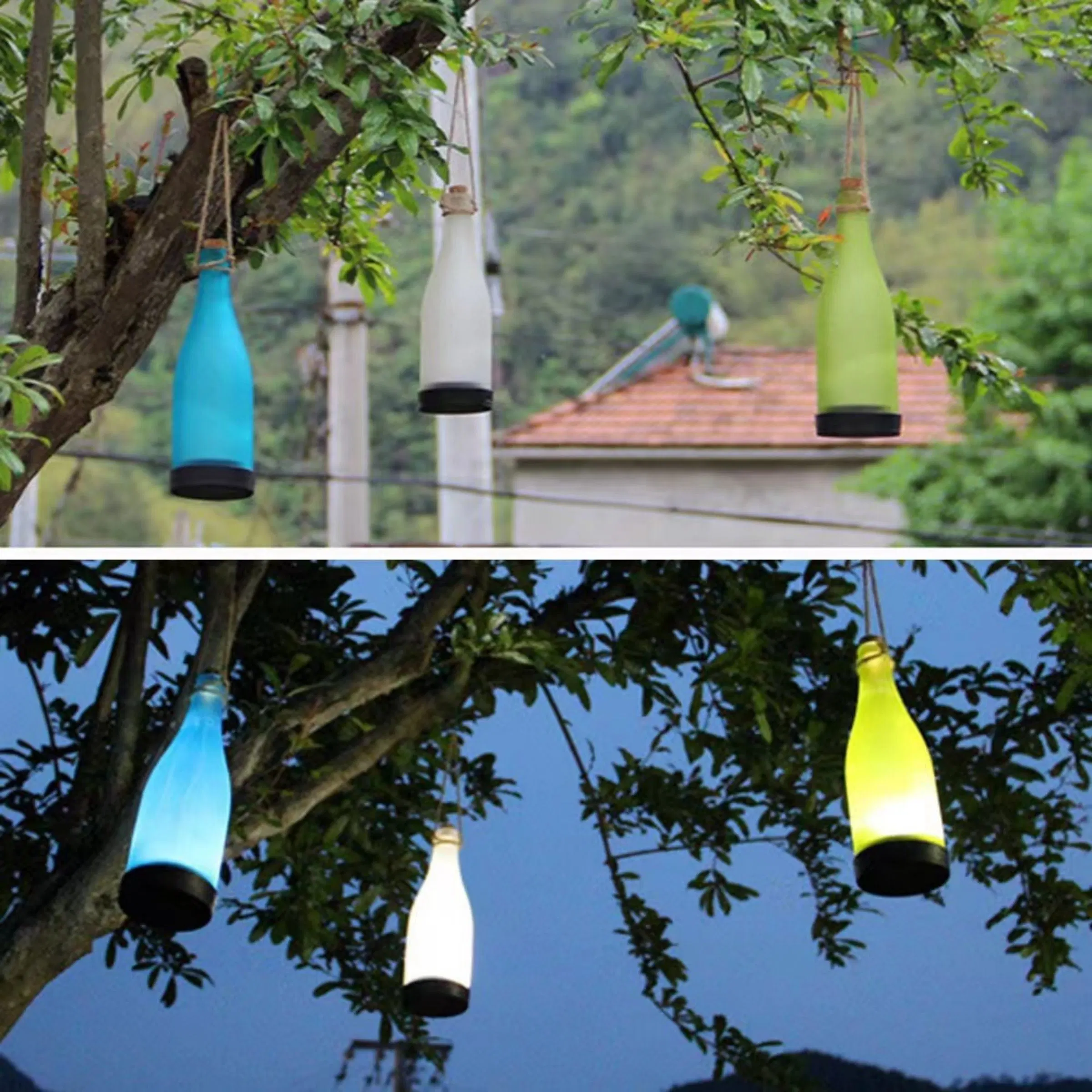 Wine Bottle Design Plastic LED Bottle Lights Light Garden Hanging Lamp for Party Outdoor Garden Courtyard Patio Bl10130