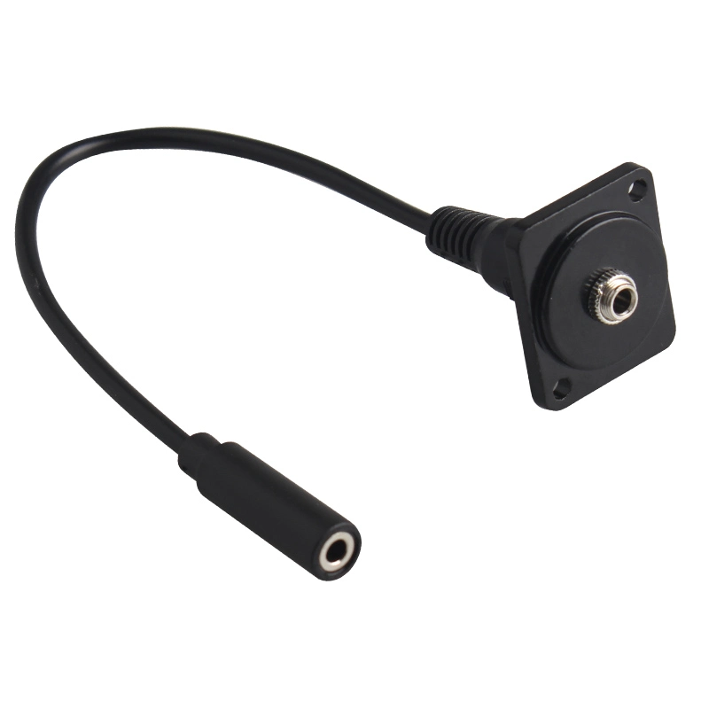 D-Type Single-Hole Headphone Female-to-Master Extension Cable Module in-Line 3.5mm Audio Belt Line Socket Panel Ground Plug