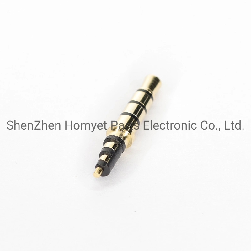 3.5 Gold Plated Welded Wire Type 4-Section Metal Earphone with Switch Good Quality Plug Wire End Male