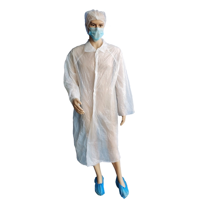 Disposable Lab Coat Nonwoven PP/SMS Visiting Lab Gown with Knitted Cuff and Collar Multiple Colors Available Lab Coat