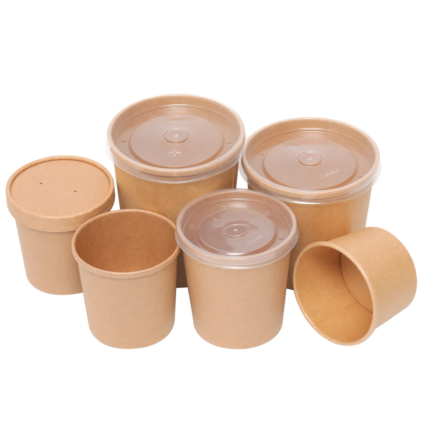 Caja de comida para comida rápida desechable Kraft Paper Bowl Sopa Bucket Comida