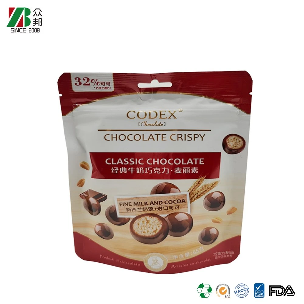 Custom Laminated Printing Aluminum Foil Edible Packaging Chocolate Cookies Plastic Food Doypack