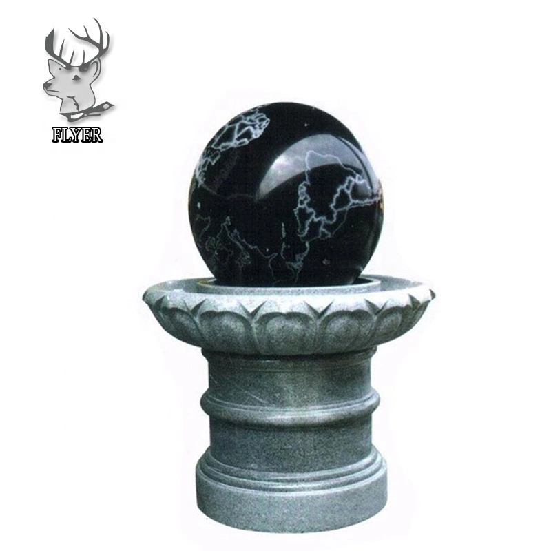 Decorative Large Garden Black Natural Stone Marble Floating Ball Feng Shui Water Fountain for Home