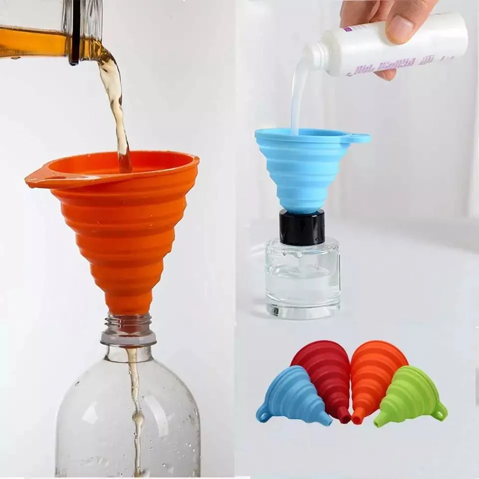 Silicone Household Kitchen Collapsible Funnel for Liquid and Powder Transfer