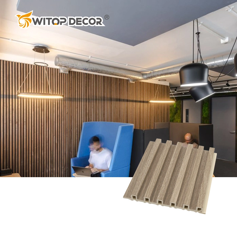 Interior Plastic Wooden Composite Covering Board Wainscoting Vinyl Timber Decorativo 3D Fluted Cladding PVC WPC Wall Panel