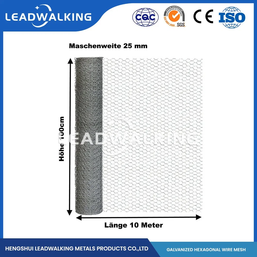 Leadwalking China Woven Type 304 316L Stainless Steel Wire Mesh Manufacturers Copper Wire 50-200cm Height Hexagonal Plastic Coated Steel Wire Hexagonal Net