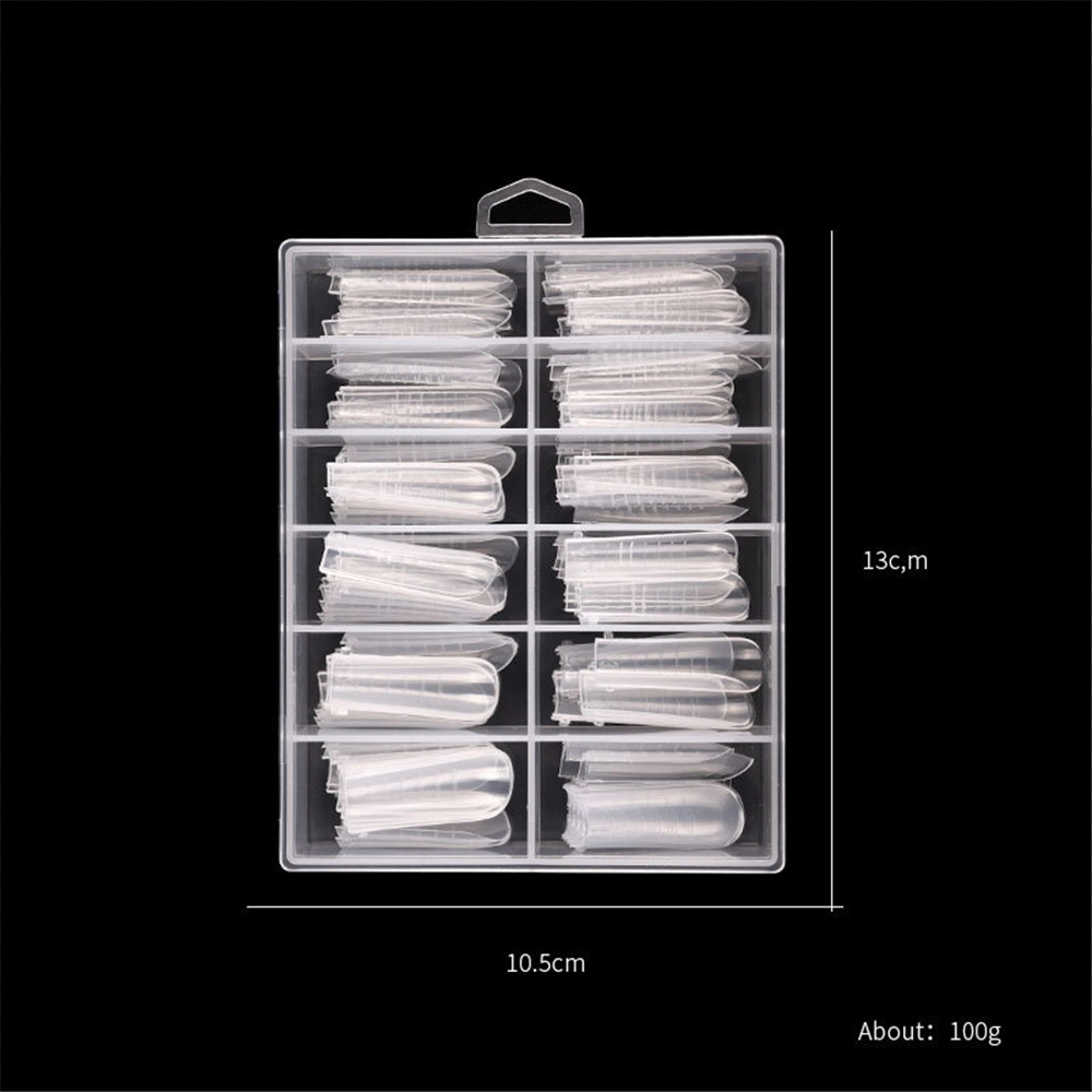 120PCS Clear Practice Full Coverage Nail Technique Gel Tool Acrylic Nail Fine Point Super Long High Heel Nail Technique