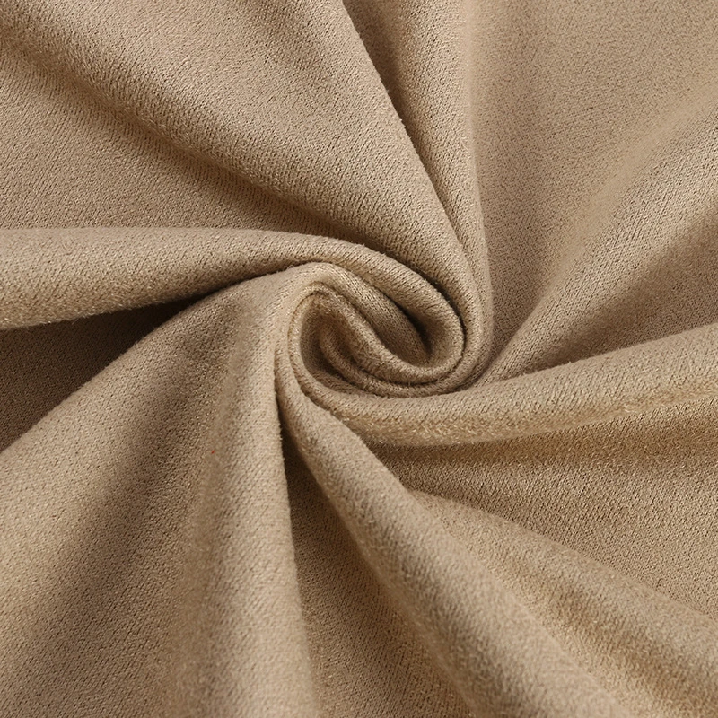 Recycled Fabric Soft Touch One Side Suede 100% Polyester Fabric for Suede Coat