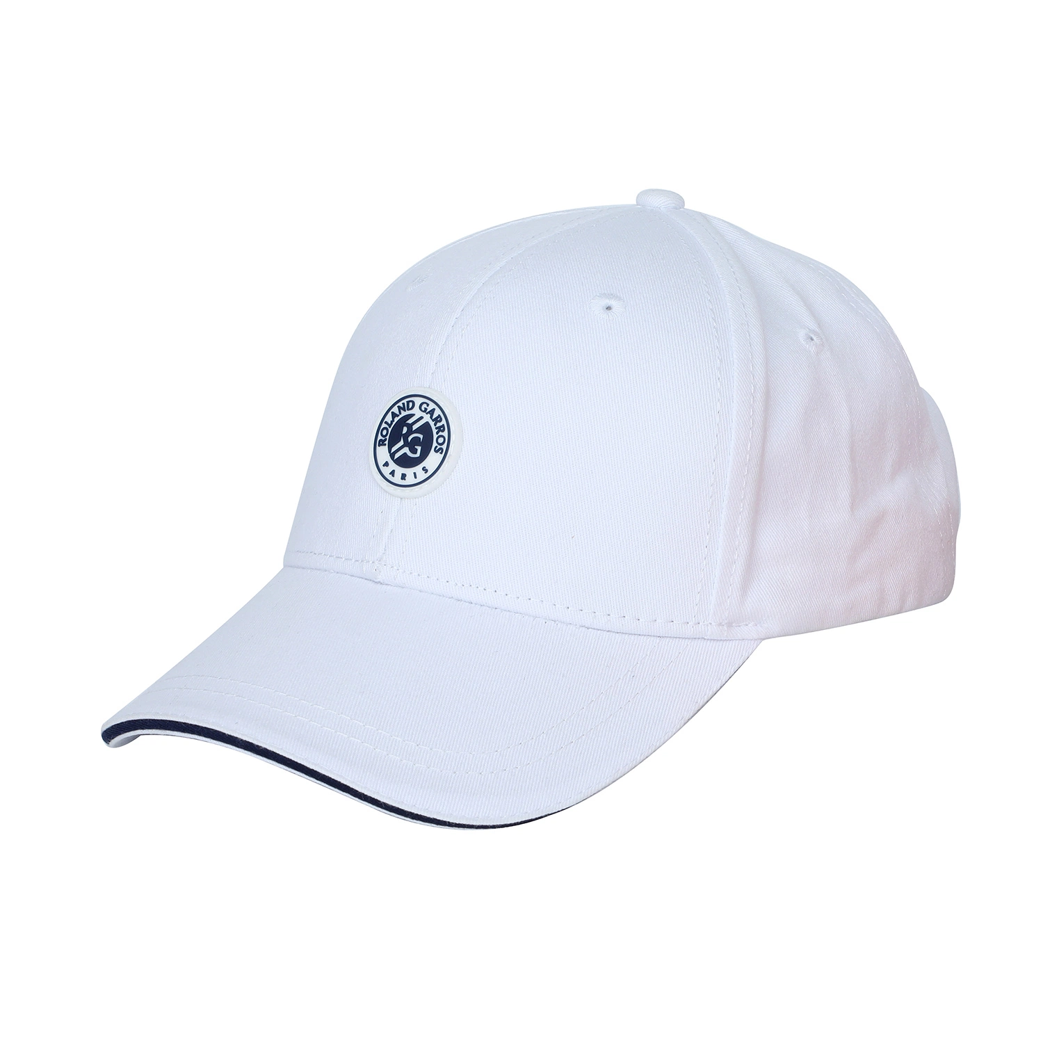 White Customized Cotton Baseball Cap Sports Hat with 3D Patch Logo Sandwich