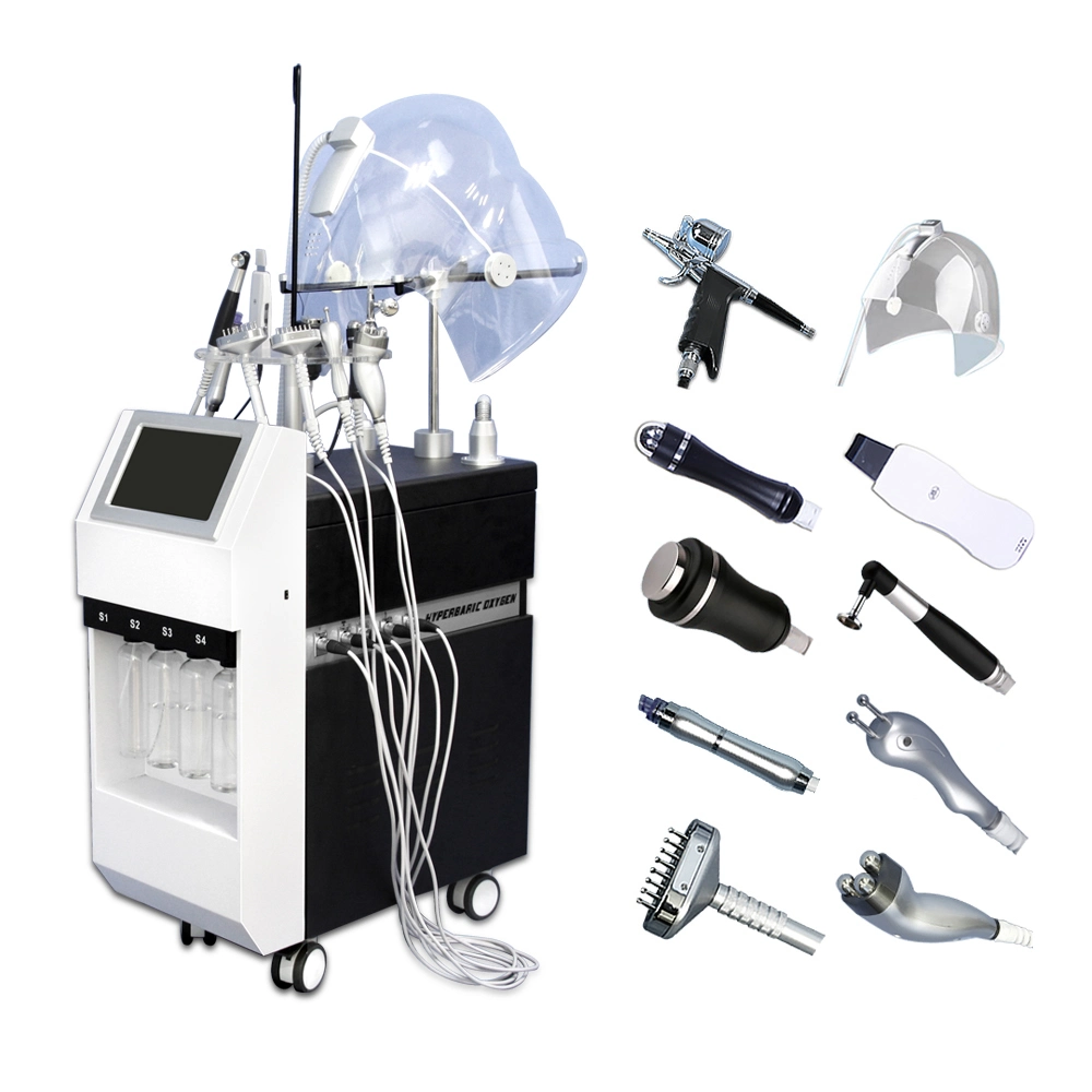 10 in 1 Ultrasonic RF Facial Lifting Facial Deep Clean 93% Pure Oxygen Injection Multifunction SPA Beauty Equipment