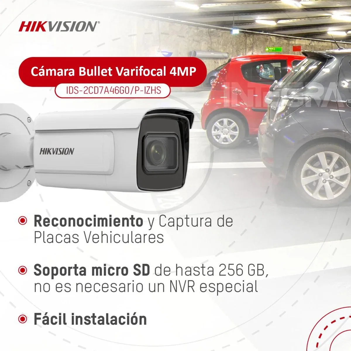 Hikvision 4MP Deepinview Ai License Plate Recognition Anpr Moto Varifocal Bullet Camera IDS-2CD7A46g0/P-Izhs