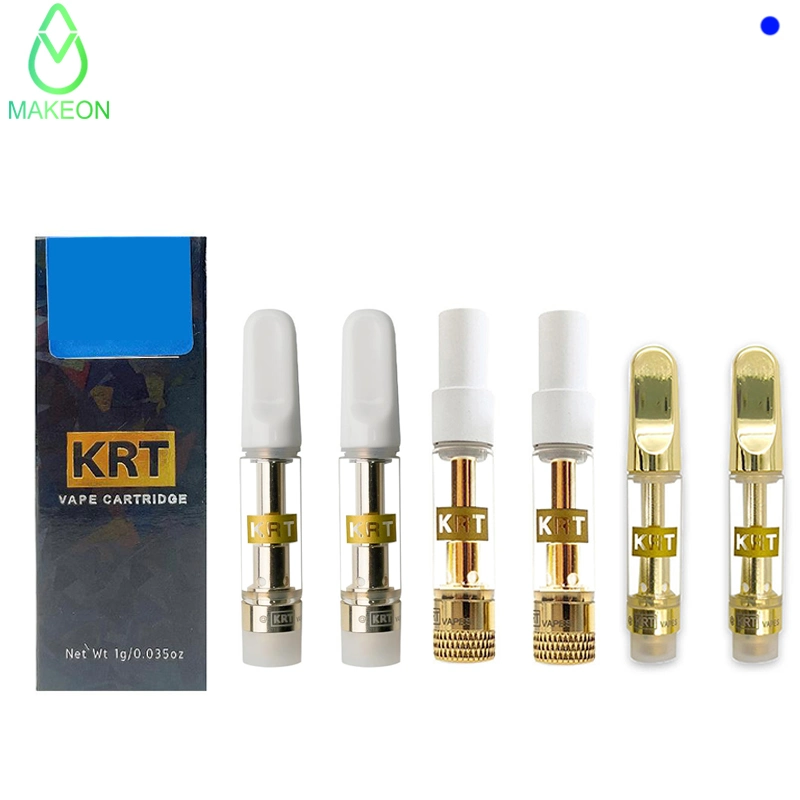 Krt подъемом тележки керамической катушки испаритель 1.0ml 0.8ml стекло бака новой белый/черный упаковки масла толщиной логотип Glo Muha Vape настроить Med Tko