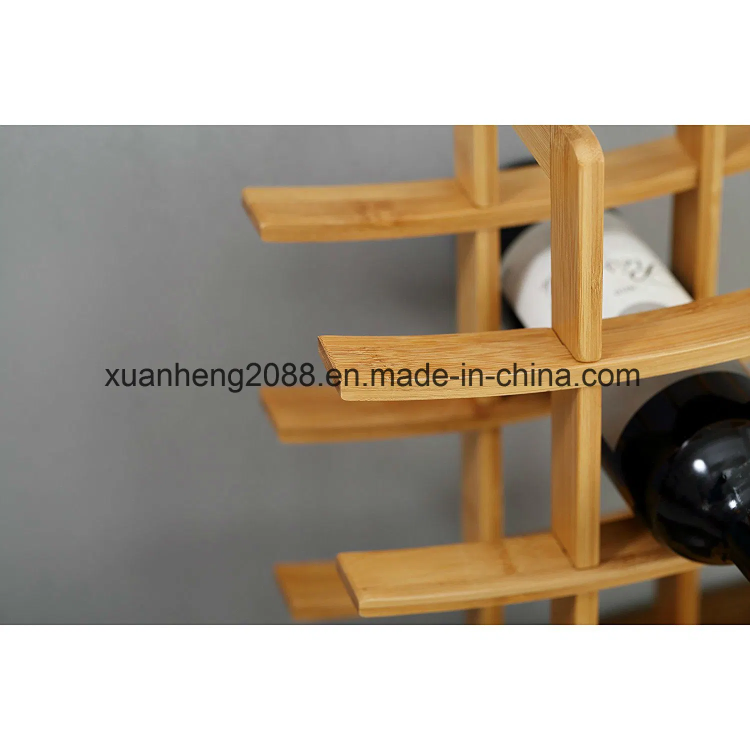 12 Bottle Bamboo Wine Rack Movable Wine Holder