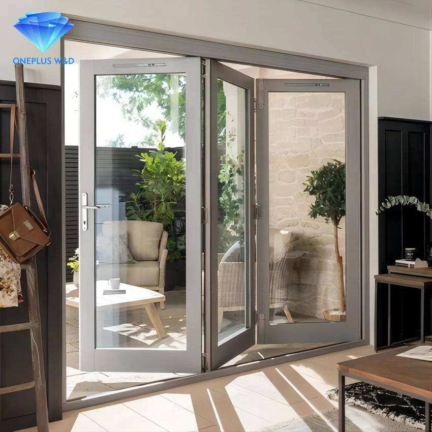 House Folding Glass Exterior Soundproof Standard Aluminum Bi Fold Folding Doors