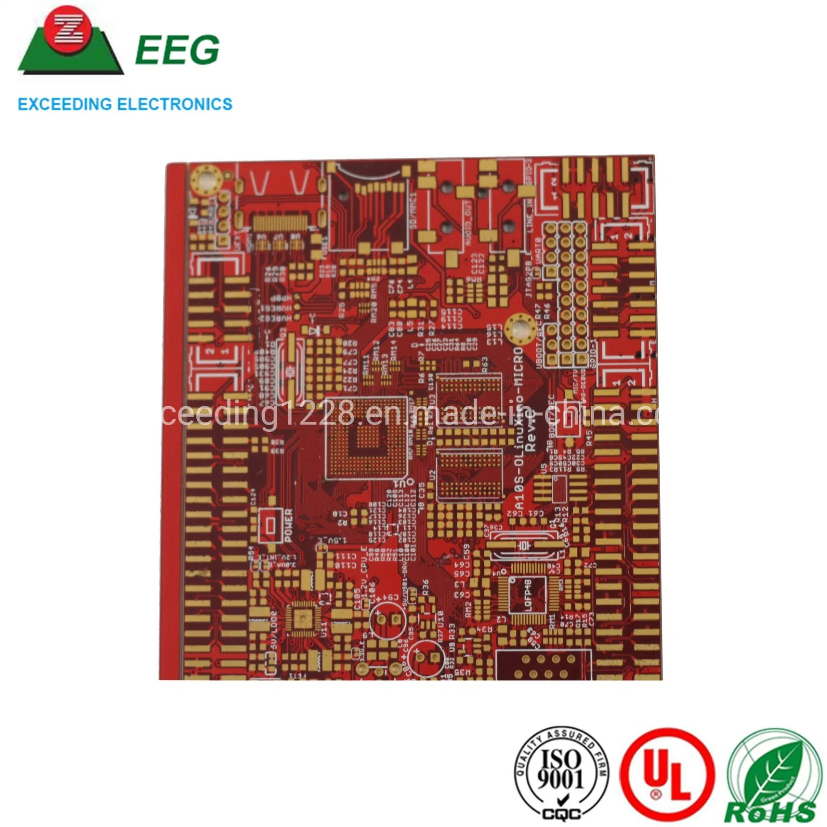 8 capas placa madre PCB Fabricante con alta calidad rojo Máscara de soldadura