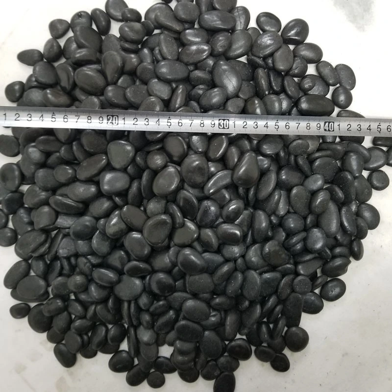 New Products Landscape Stone Black High Polished Pebble Stone for Garden Deconration