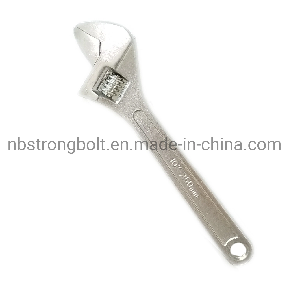 High quality/High cost performance  Nickel Alloy Adjustable Wrench Rubber Handle