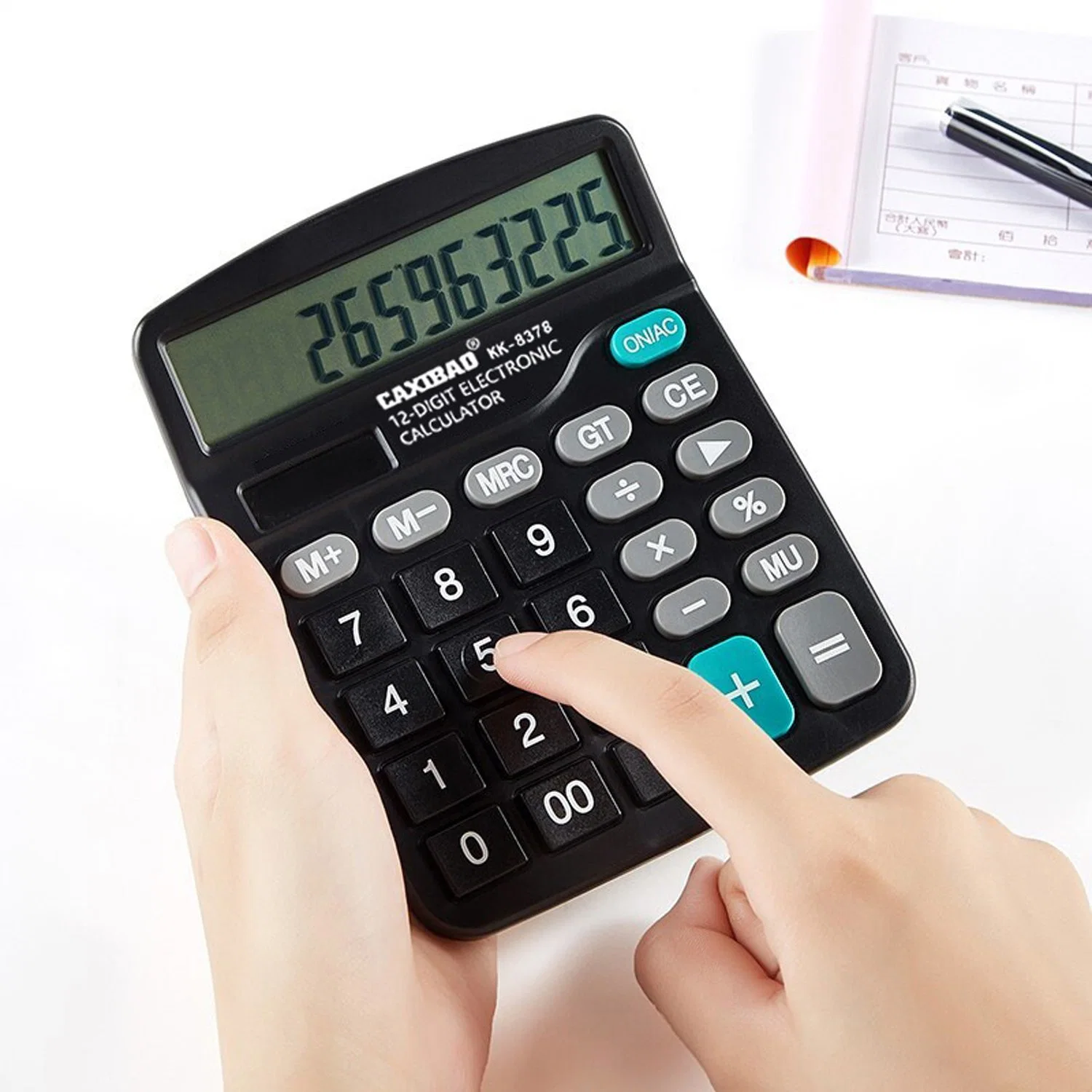 Desktop Calculators with Huge 5-Inch LCD Display Screen Giant Responsive Buttons Battery and Solar Powered Perfect for Home Office Account