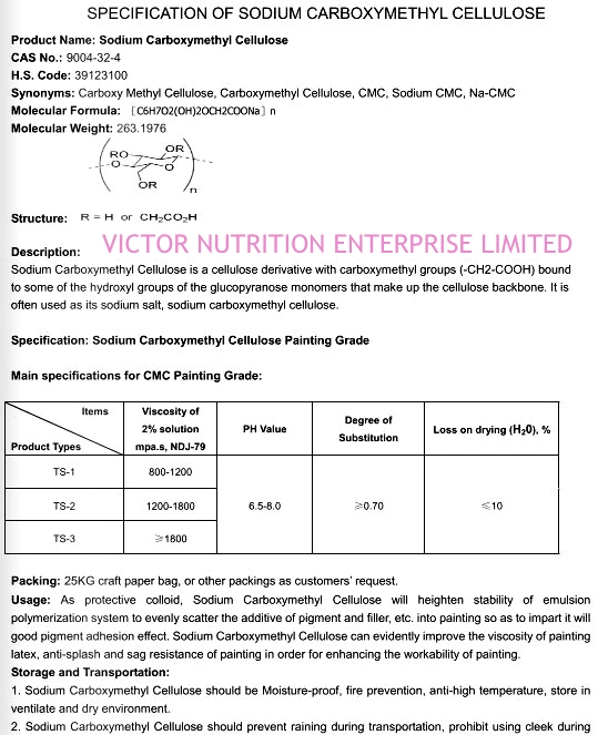 Carboxymethyl Cellulose Building Coating CMC