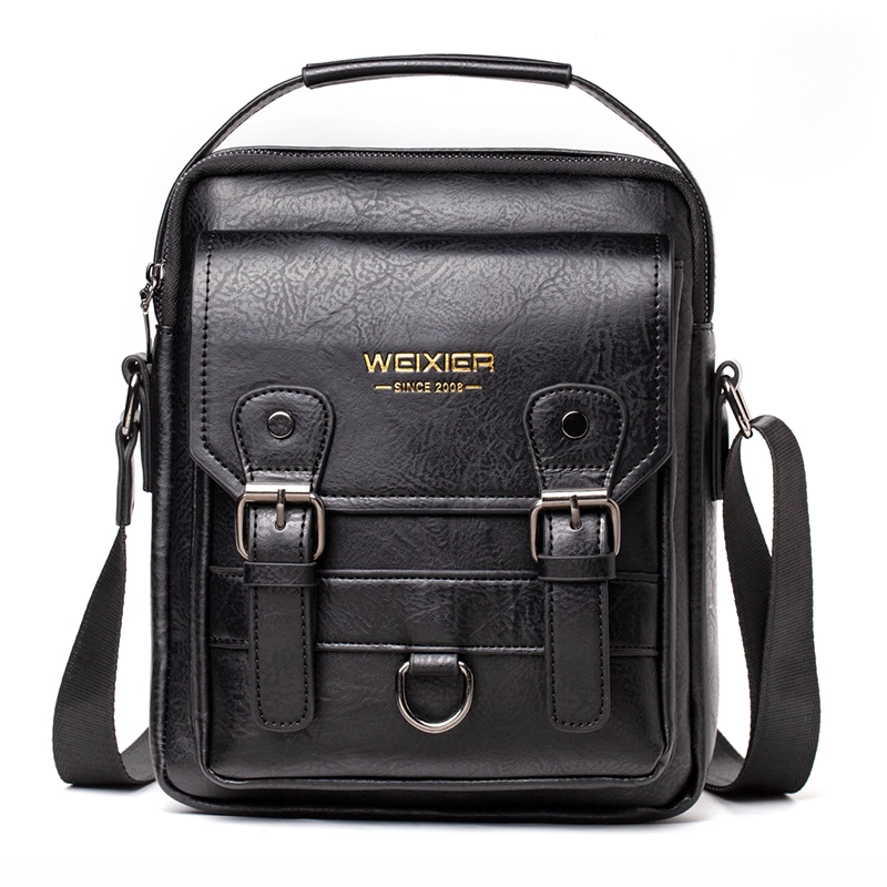 Weixier 2020 New Fashion Crossbody Leather Messenger Men Vintage Casual Shoulder Bags Zipper Man Handbags Tote Bag