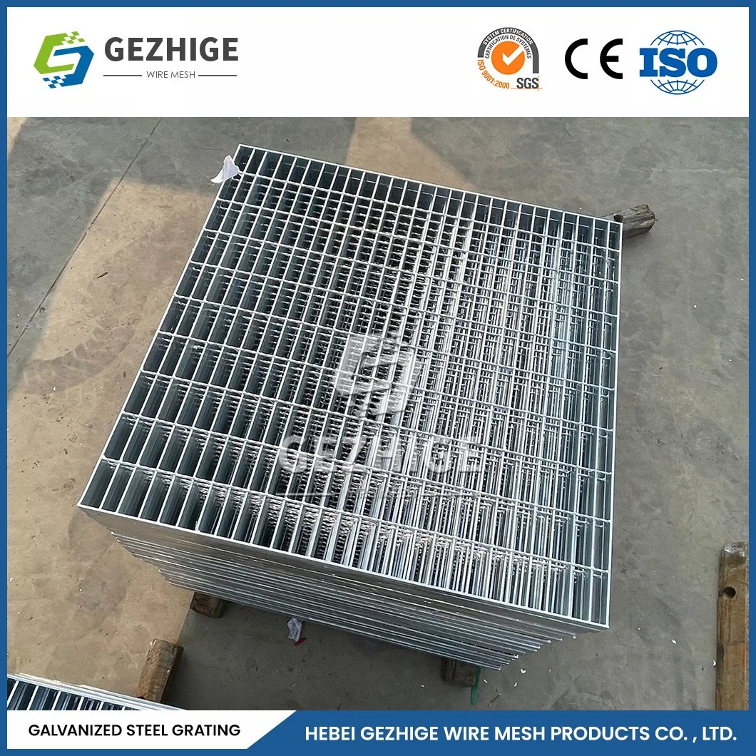 Gezhige Gute Explosionsgeschützte Stahl Gitter Fabrik Edelstahl Gitter China 80 100 101,6 120mm Twisted Cross Bar Pitch Verzinkt Gitterrost Aus Stahl