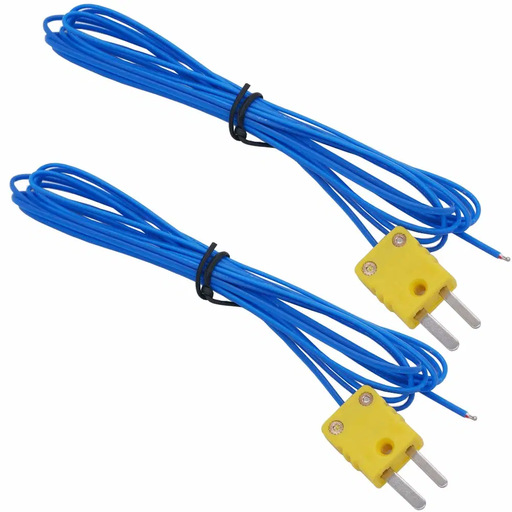 High Accuracy Type K Thermocouple Mini Connector with Blue PFA Temperature Compensation Wiring