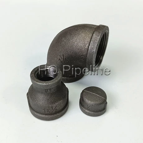 Black Cast Iron Elbows Caps Reducers Malleable Iron Pipe Fittings