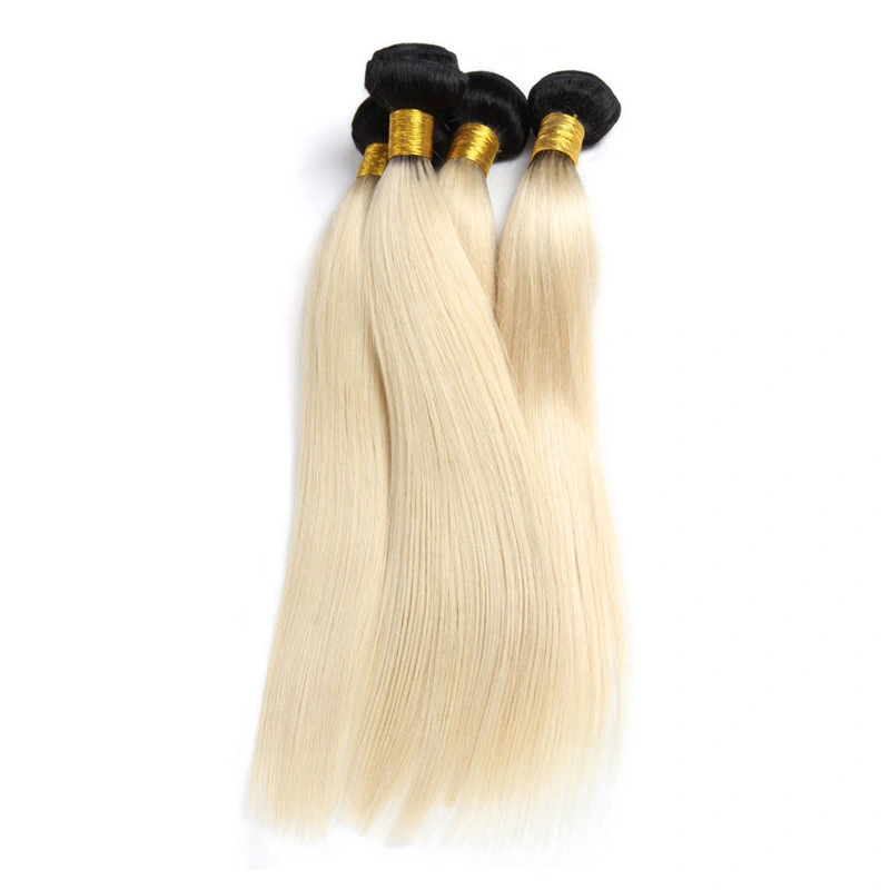 Beauty Brazilian Straight Hair Bundles Weave 4 PC Blonde Full 1b/613 Color Remy 100% Human Hair Extensions 10-26inch